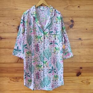 NWT Print Fresh Anthropologie Camels Courtyard Rose Pajama Dress Medium